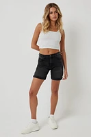 Ardene High Rise Long Denim Shorts in | Size | Cotton/Elastane