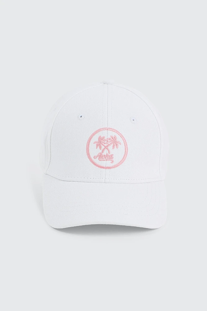 Ardene Kids Cap with Palm Tree Embroidery in White