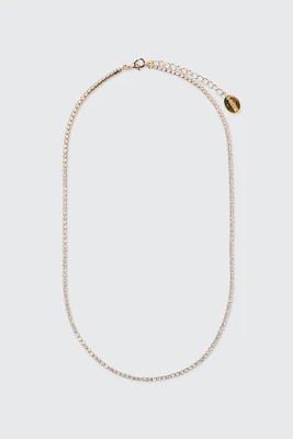 Ardene Mini Rhinestone Necklace in Gold