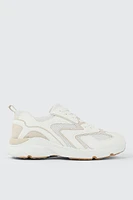 Ardene Retro Lace Up Sneakers in White | Size