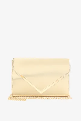 Ardene Envelop Clutch Bag in Gold | Faux Leather/Polyester