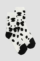 Ardene Animal Cozy Socks in Black | Polyester/Spandex