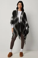 Ardene Plaid Shawl in Black | Polyester