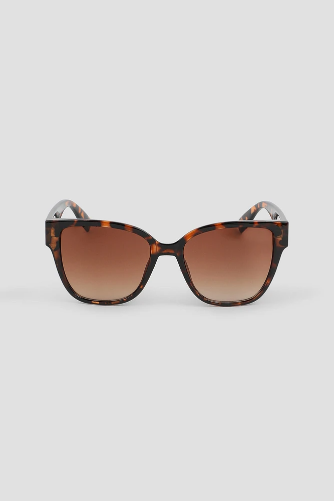 Ardene Round Cat Eye Sunglasses in Brown
