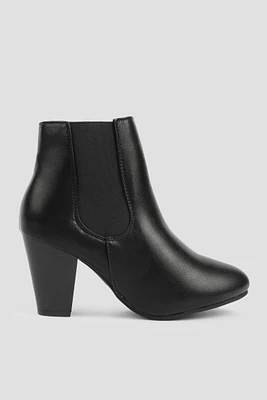 Ardene Black Cone-Heel Ankle Booties | Size | Eco-Conscious