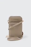 Ardene Faux Leather Phone Bag in Beige | 100% Recycled Polyester/Faux Leather | Eco-Conscious