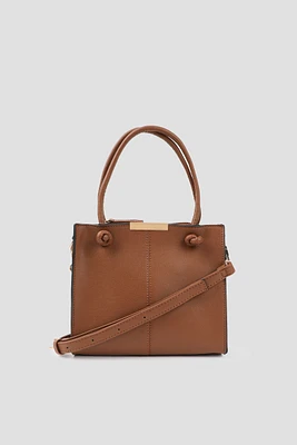 Ardene Knotted Handle Tote Bag in | Faux Leather/Polyester