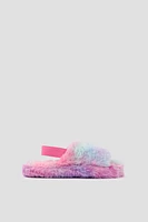 Ardene Kids Plush Sling Back Slippers | Size