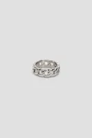 Ardene Stainless Steel Chain Link Ring in Silver | Size