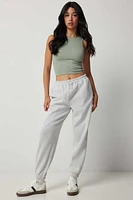 Ardene Oversized Sweatpants in Light Grey | Size | Polyester/Cotton | Fleece-Lined