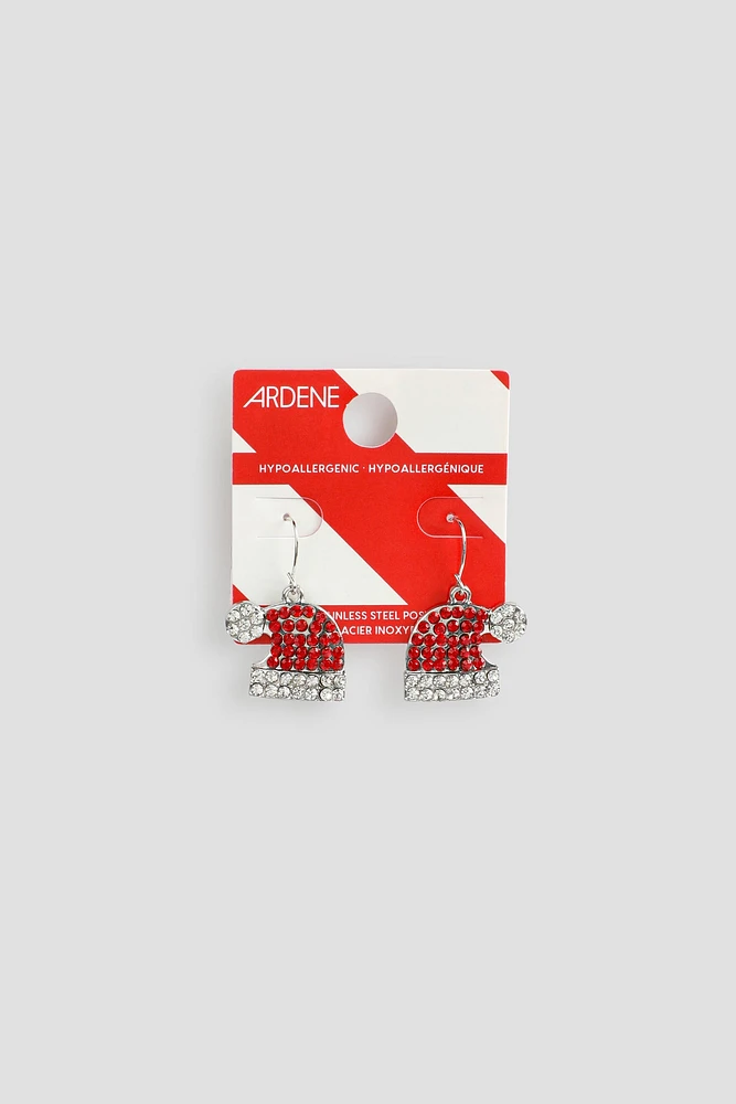 Ardene Santa Hat Earrings in Red | Stainless Steel