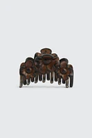 Ardene Floral Wood Effect Hair Claw in Brown