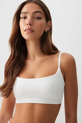 Ardene Rib Seamless Bralette in White | Size | Nylon/Elastane