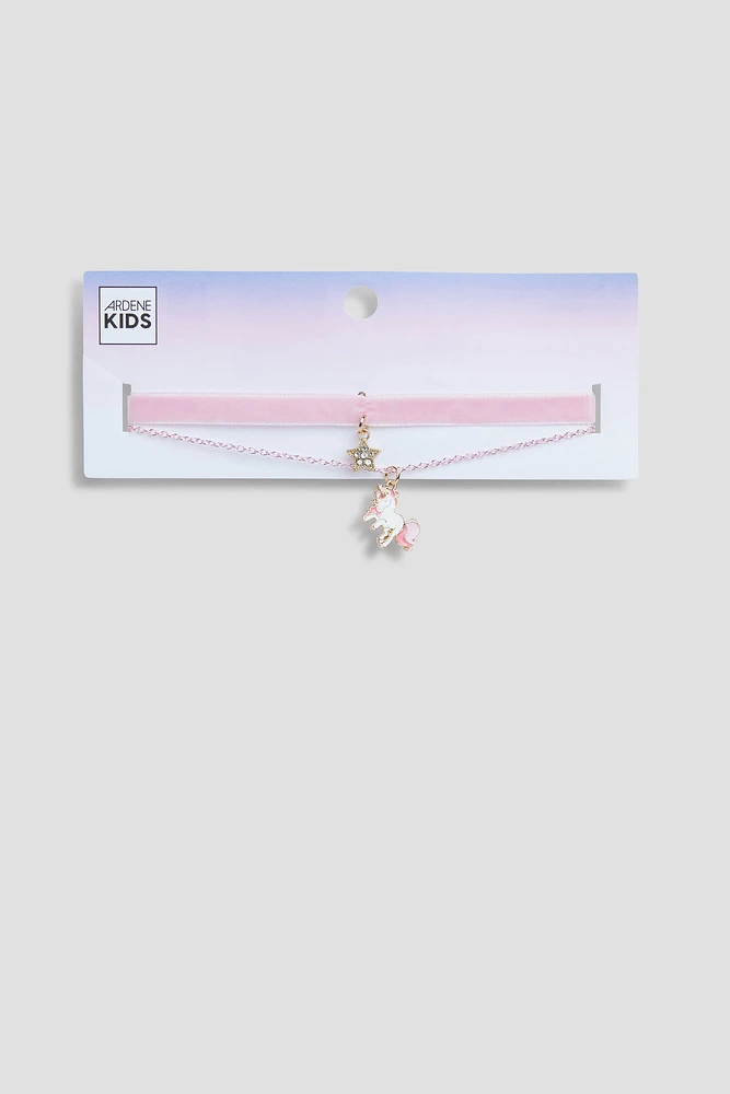 Ardene Kids 2-Pack Necklaces with Unicorn & Star in Light Pink