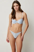 Ardene Lace Thong Panty in Light Blue | Size | Nylon/Spandex