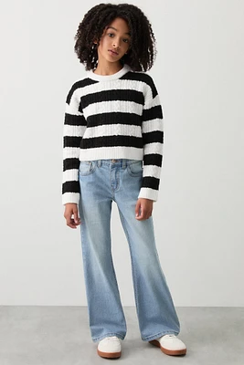 Ardene Kids Flare Leg Jeans in Light Blue | Size | Polyester/Spandex/Cotton