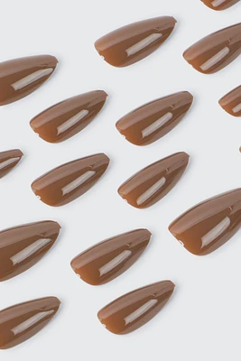 Ardene 20-Pack Almond Shaped Fake Nails in Brown