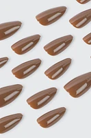 Ardene 20-Pack Almond Shaped Fake Nails in Brown