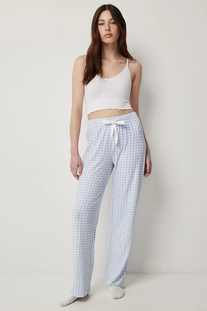 Ardene Flared PJ Pants in Light | Size | Polyester/Elastane | Eco-Conscious