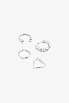 Ardene Pack of Assorted Cartilage Piercings in Silver | Stainless Steel
