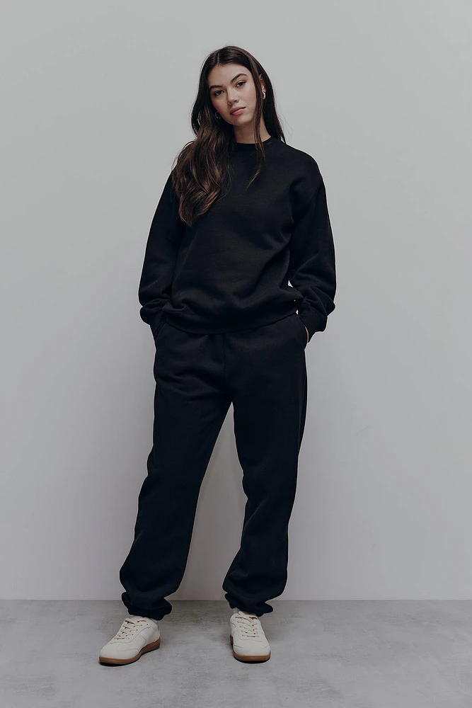Ardene MADESOFT Fleece Baggy Sweatpants in Ash Black | Size | Polyester/Cotton | Eco-Conscious