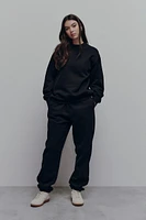 Ardene MADESOFT Fleece Baggy Sweatpants in Ash Black | Size | Polyester/Cotton | Eco-Conscious