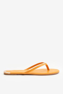 Ardene Accent Heel Flip-Flops Sandals in | Size | Faux Leather/Rubber