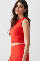 Ardene Ruched Mesh Tank Top in | Size | Polyester/Spandex