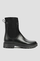 Ardene Rain Boots with Sock Collar in Black | Size