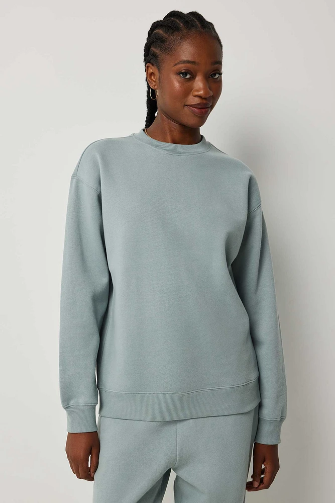 Ardene Solid Crew Neck Sweatshirt in | Size | Polyester/Cotton | Eco-Conscious