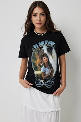 Ardene Oversized Shania Twain T-Shirt in Black | Size