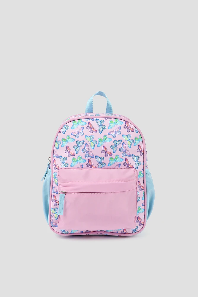 Ardene Kids Printed Backpack in Light Pink | Nylon