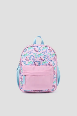 Ardene Kids Printed Backpack in Light Pink | Nylon