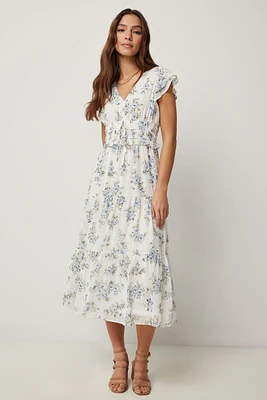 Ardene Floral Tiered Midi Dress in | Size | Polyester