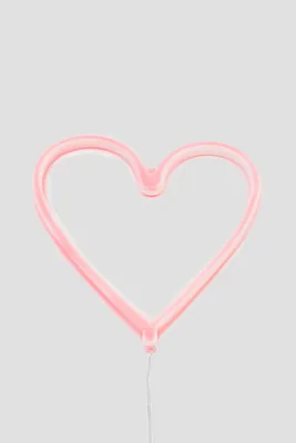 Ardene Heart Shaped LED Light in Light Pink
