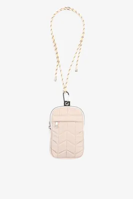 Ardene Nylon Quilted Phone Bag in Beige | Polyester