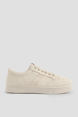 Ardene Monochromatic Tennis Shoes in Beige | Size | Faux Leather