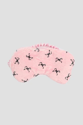 Ardene Bow Sleep Mask in Light Pink | Polyester