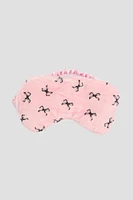 Ardene Bow Sleep Mask in Light Pink | Polyester