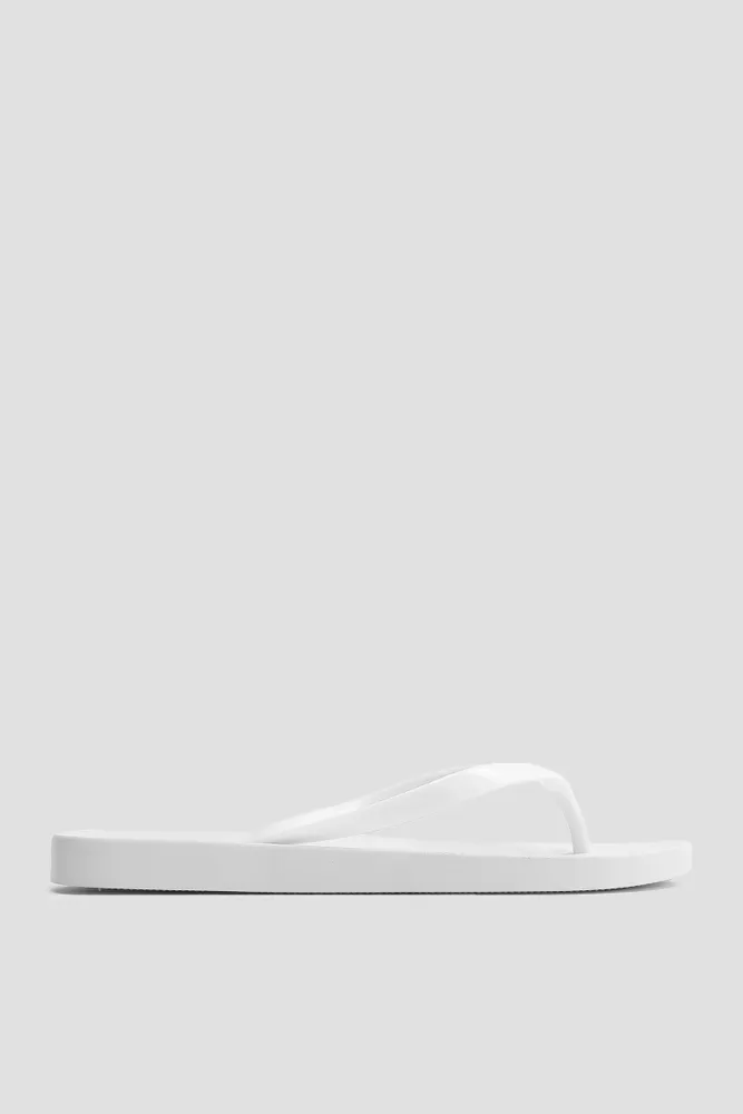 Ardene Jelly Strap Flip-Flops Sandals in White | Size