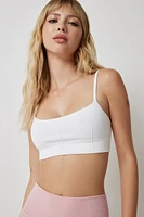 Ardene Low Back Seamless Bralette in White | Size Large | Nylon/Elastane