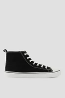 Ardene Man Canvas High Top Sneakers For Men in Black | Size | Rubber | Eco-Conscious