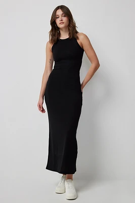 Ardene Maxi Tank Dress with Cutout Back in Black | Size | Polyester/Rayon/Spandex