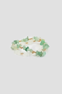 Ardene 2-Pack Jade Bracelets in Light Green