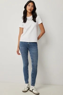 Ardene Mid Rise Jeggings in Medium Blue | Size | Polyester/Spandex/Cotton