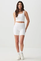 Ardene 7" Butter Biker Shorts in White | Size | Nylon/Elastane