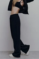 Ardene MADESOFT Fleece Straight Leg Sweatpants in Ash Black | Size | Polyester/Cotton | Eco-Conscious
