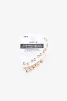 Ardene Pack of Round Stone Earrings in Gold | Stainless Steel