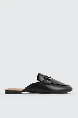 Ardene Loafer Mules in Black | Size | Faux Leather | Eco-Conscious