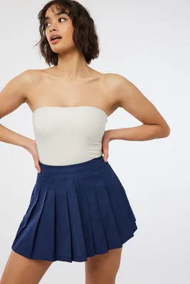 Ardene Mini Pleated Skirt in Dk. Blue | Size | Polyester